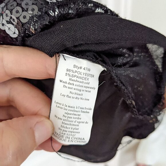 BLACK and white gradient  sequin top camisole tank top Medium @C - Picture 5 of 6